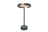 Side table TRAYFUL 60cm marble base green and top brass