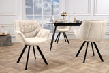 Swivel chair THE DUTCH COMFORT rotatable 180° champagne beige black legs