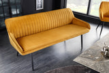 Bench TURIN 160cm velvet mustard yellow