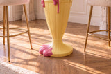 Bistrotisch SUNDAE 75cm pastellgelb mit magnetischer abnehmbarer Kirsche SWEET SOCIETY hauseigenes Design