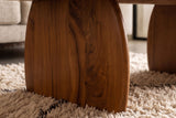 Coffee table SCULPTURA 110cm sculptural shape acacia wood brown