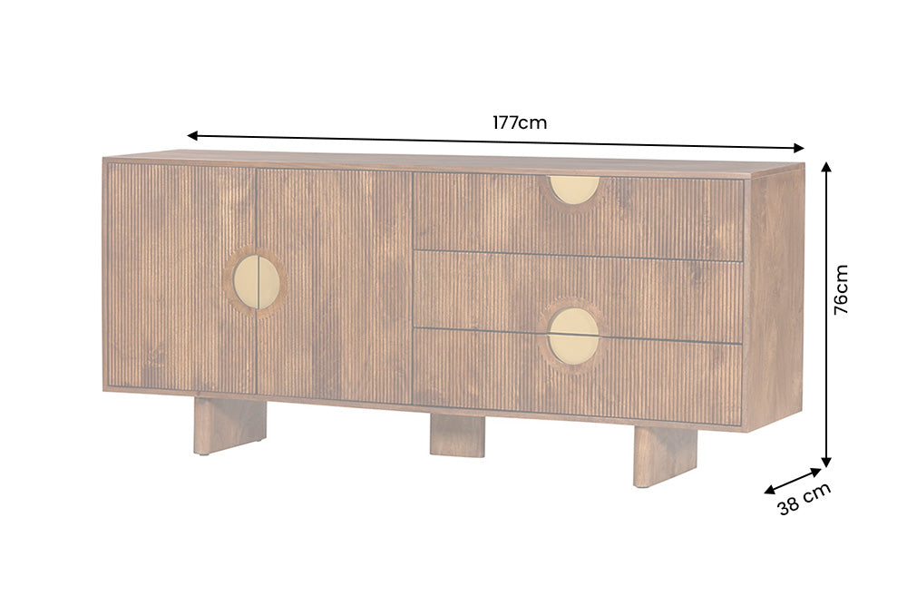 Sideboard MADISON 180cm strukturierte Front braun