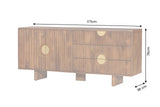 Sideboard MADISON 180cm strukturierte Front braun