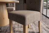 Chair CASA w/ neck roll textured fabric taupe