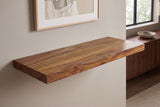 Wall shelf PURE 80cm sheesham wood brown stone finish
