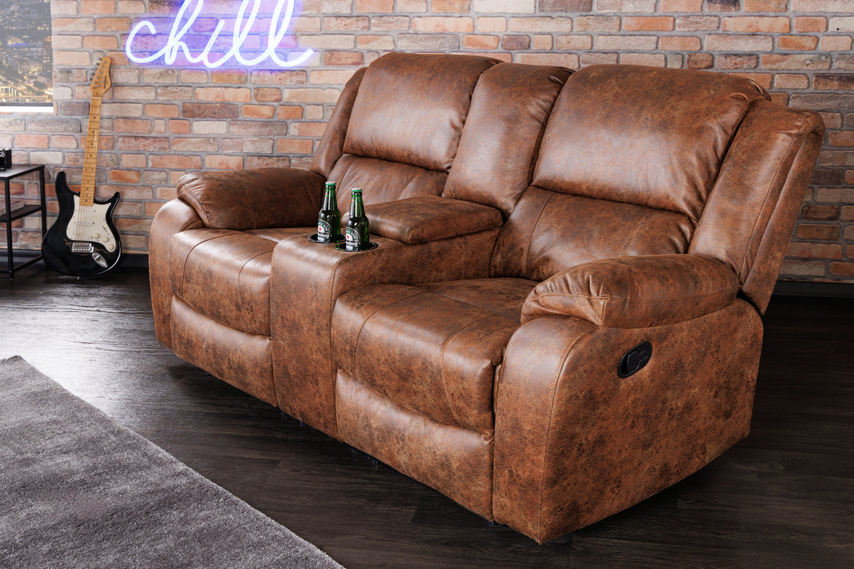 Cinema armchair HOLLYWOOD 2-seater antique brown