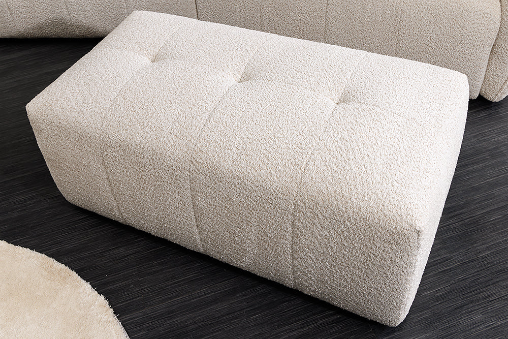 Sofa ROYAL 120cm Federkern Bouclé Champagnerbeige