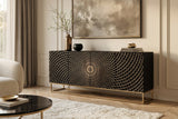Sideboard ILLUSION 180cm 3D mango schwarz