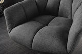 Armchair PAPILLON 83-90cm rotatable 360° flat woven fabric anthracite