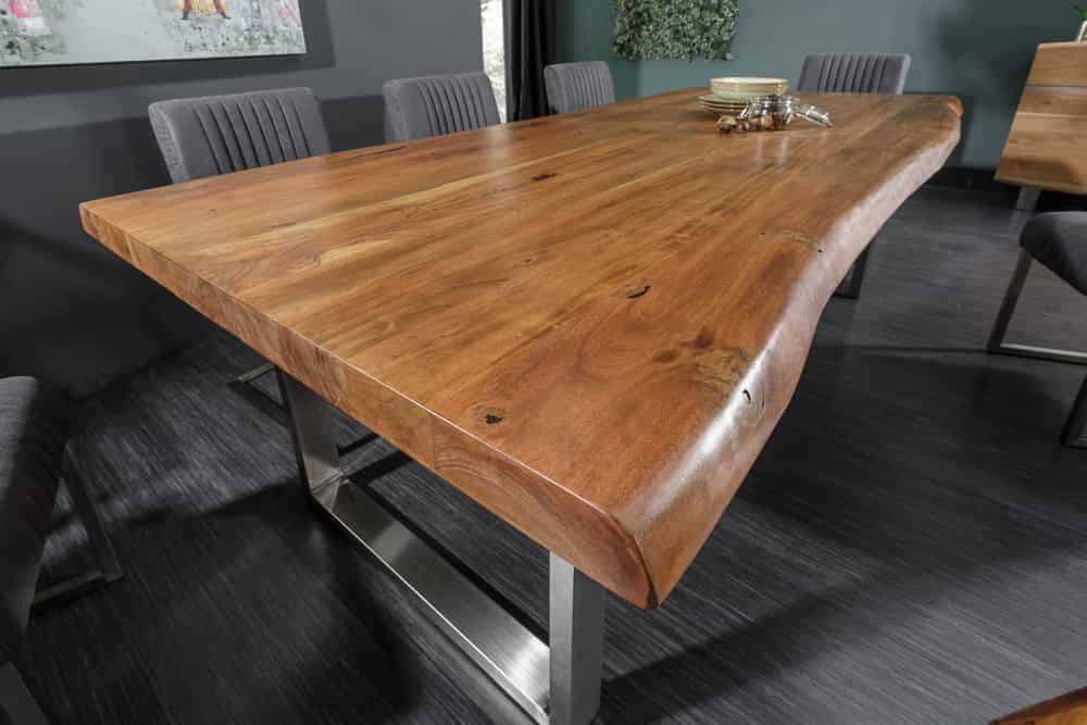 Dining table MAMMUT 200cm 60mm acacia wood top honey finish