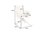 Swivel chair LUGANO 360° auto-return w/ armrests 150 kg load capacity chenille tweed beige
