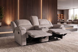 Kinosessel HOLLYWOOD 2-Sitzer Relaxfunktion mit Stauraum Samt champagner beige