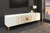 TV-Board GOLDEN SUNSET 180cm 3D mango wood white