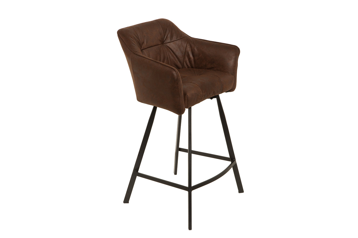 Bar chair LOFT with armrests microfibre antique brown