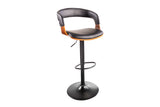 Bar stool MANHATTAN 64-85cm rotatable artificial leather and walnut wood