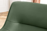 Swivel chair LE GRAND rotatable 180° w/ armrests textured cloth and leather green