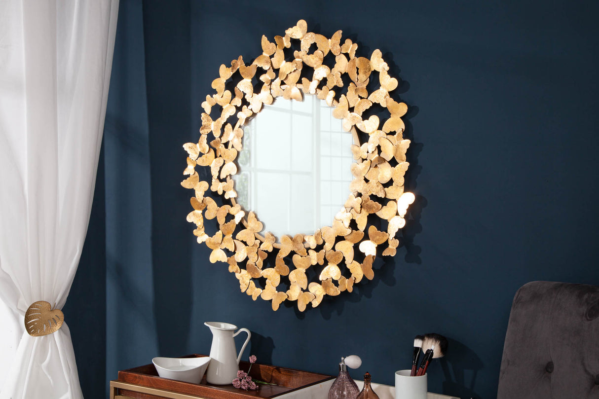 Wall decoration mirror BUTTERFLY 78cm gold