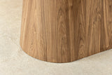 Dining table UNIQUE 200cm oval frame walnut wood verneered ceramic grey marble top