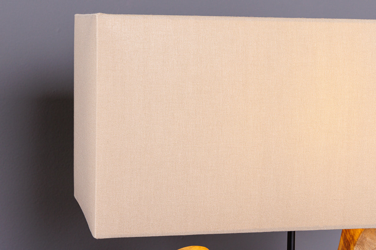 Table lamp HYPNOTIC 50cm lampshade beige teak wood natural