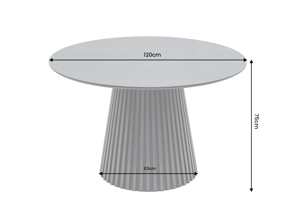 Dining table VALHALLA WOOD Ø 120cm round oak wood veneered black
