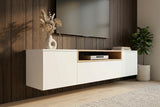 TV-Wand LOFT 160 cm hängend weiß natur