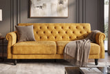 Sofa bed MAISON BELLE AFFAIRE 220cm velvet mustard yellow