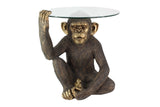 Coffee table KING APE 65cm w/ tempered glass black gold