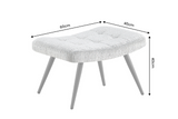 Hocker SCANDINAVIA mit schwarzen Metallbeinen Chenille-Stoff grün