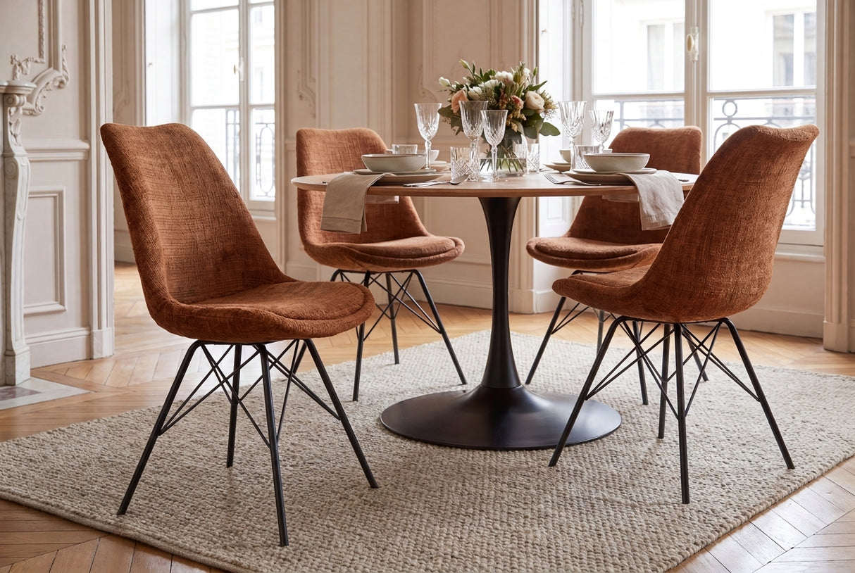 Chair SCANDINAVIA MEISTERSTÜCK textured fabric brown