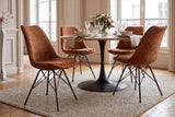 Chair SCANDINAVIA MEISTERSTÜCK textured fabric brown
