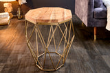 Coffee table DIAMOND 50cm acacia natural brass