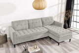 Corner sofa STOCKHOLM 220cm 3-seater spring core cord greige