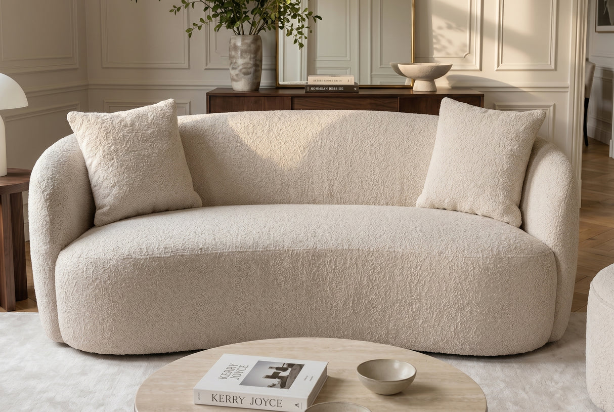 Sofa ELEMENTAL 180cm 2-seater bouclé champagne beige