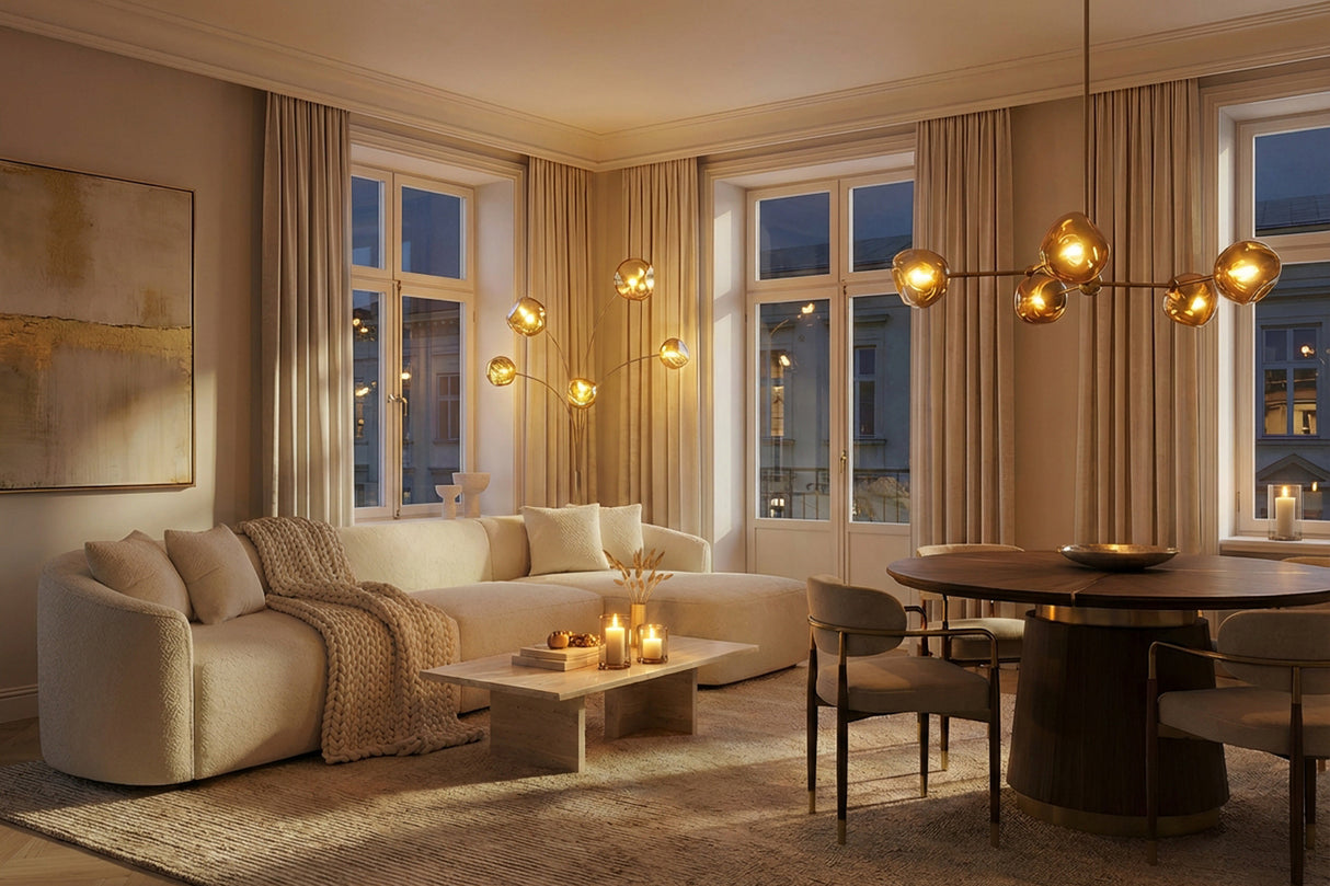 Floor lamp LIQUID DIAMOND gold 200cm