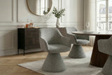 Swivel chair AMBIENTO 180° auto-return w/ armrests chenille grey