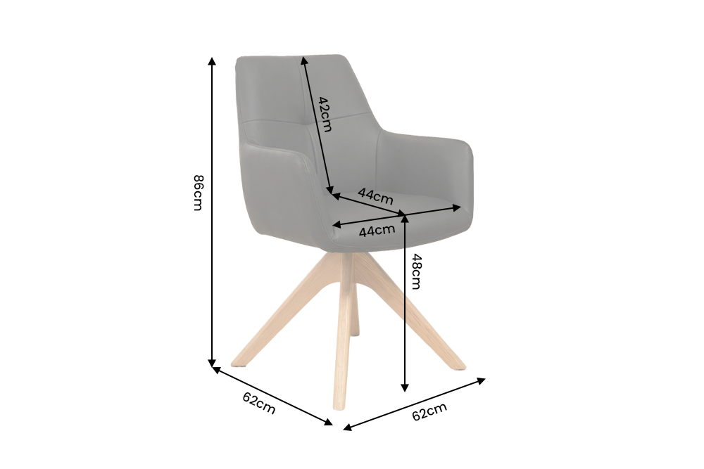 Swivel chair ALMARA 360° auto-return w/ armrests pocket spring core leather black