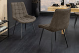 Stuhl ROADSTAR Microfaser taupe mit schwarzen Metallbeinen