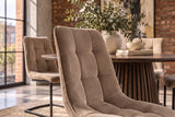 Freischwinger MIAMI quadratische Steppung Cord taupe mit schwarzem Metallgestell