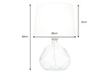 Table lamp CLASSIC 40cm white lampshade recycled glass