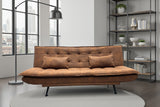 Sofa bed JAZZ 195cm 3-seater microfibre brown