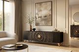 TV-Board GOLDEN SUNSET 180cm 3D Mangoholz schwarz