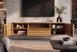TV lowboard RELIEF 200cm hanging acacia wood natural