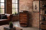 Wine shelf BODEGA 80cm for 23 bottles fir wood coffee