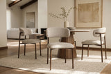 Stuhl BELFORT m. Metallbeinen Strukturstoff Taupe Beige Braun