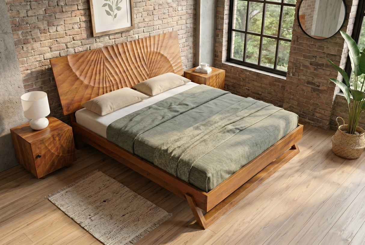 Bed SCORPION 180x200cm mango wood brown