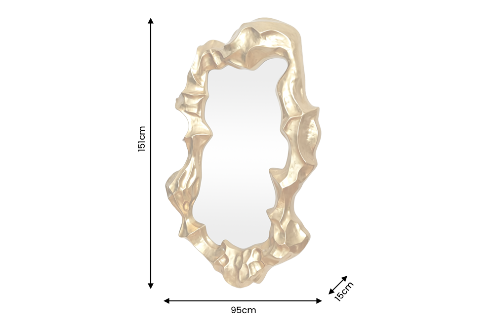 Wandspiegel VENETIA 150cm asymmetrische organische Form gold