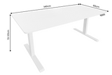 Bürotisch WHITE DESK 140cm höhenverstellbar anthrazit mit weißem Gestell