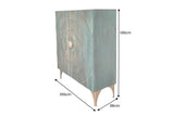 Highboard GOLDEN SUNSET 120cm 3D Mangoholz türkis