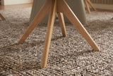 Swivel chair ORGANIKO 180° auto-return w/ armrests chenille fabric beige natural