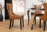 Stuhl CASTLE mit Komfortgriff Kunstleder cognac braun im Chesterfield Stil